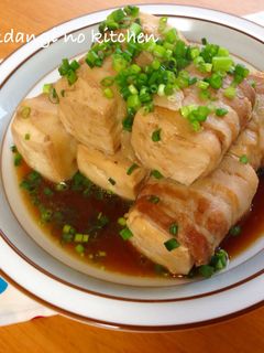 節約!*豚バラ巻き巻き肉豆腐*-レシピのメイン写真