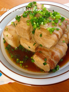 節約!*豚バラ巻き巻き肉豆腐*-レシピのメイン写真