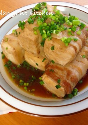 節約！＊豚バラ巻き巻き肉豆腐＊-レシピのメイン写真