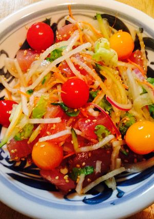 簡単マグロの甘酢サラダ-レシピのメイン写真