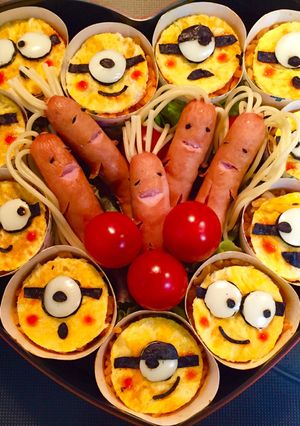 運動会！賑やかお弁当ミニオンキャラ弁♪-レシピのメイン写真