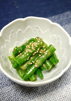 簡単！さやいんげんの胡麻和え(下処理~)-レシピのメイン写真