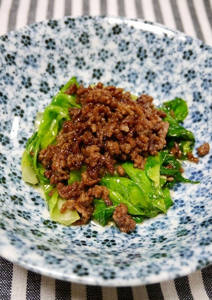 簡単！サラダ菜のそぼろ和え-レシピのメイン写真