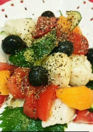 コロコロ鶏ムネ肉のキラキラヘルシーサラダ-レシピのメイン写真