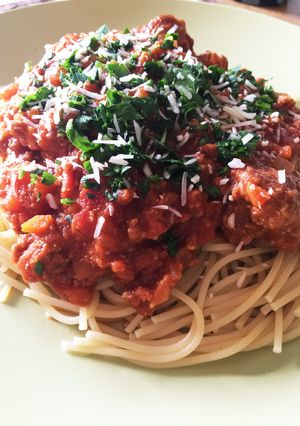 ミートボール入り！ミートソーススパゲティ-レシピのメイン写真