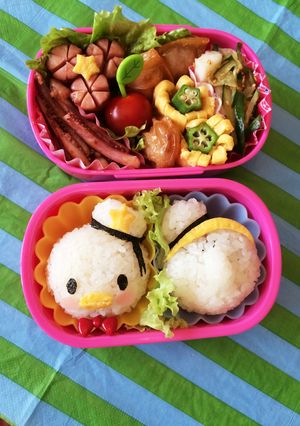 キャラ弁 ツムツム ドナルドと後ろ姿♡-レシピのメイン写真