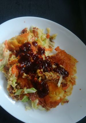 水不要！豆腐で作るふわふわお好み焼き♪-レシピのメイン写真