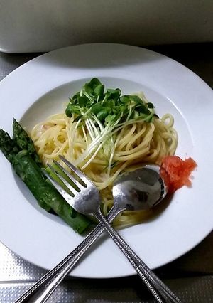 アンチョビと豚バラとアスパラのパスタ-レシピのメイン写真