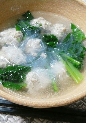 ⅲホウレンソウと肉団子のスープ-レシピのメイン写真