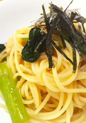 梅肉と余り物お浸しの和風冷製パスタ-レシピのメイン写真