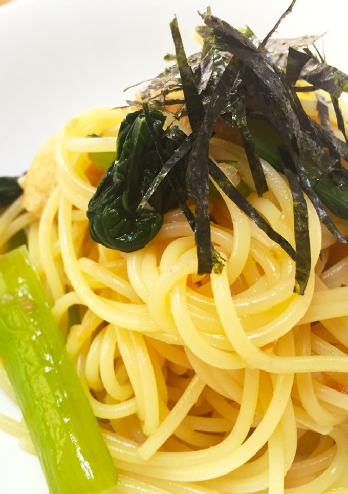 梅肉と余り物お浸しの和風冷製パスタ-レシピのメイン写真