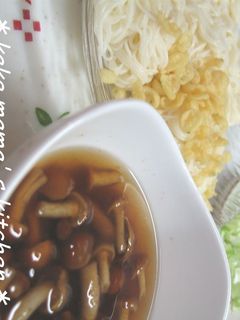 そうめん♡♥温なめこつゆ-レシピのメイン写真
