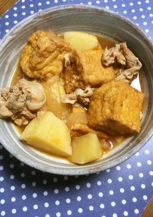 トマト味の厚揚げ入り肉じゃが-レシピのメイン写真