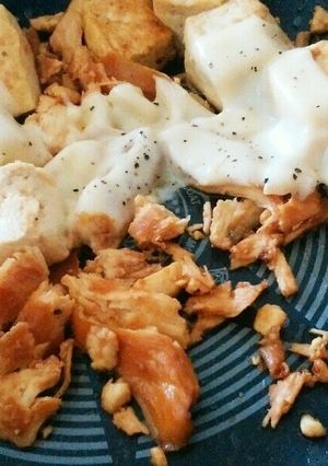ずぼら大学生の鶏肉豆腐炒め-レシピのメイン写真