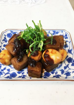 コンニャクとうずらの赤味噌ダレ♡-レシピのメイン写真