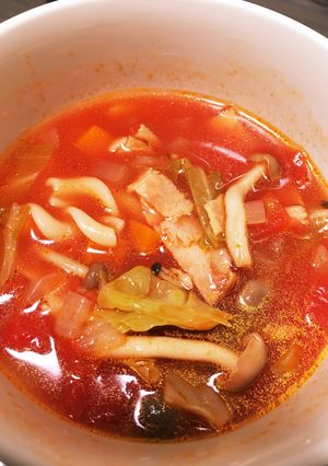 トマト缶でマカロニ入りミネストローネ-レシピのメイン写真