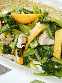 小松菜と豚肉の塩レモン炒め♪-レシピのメイン写真