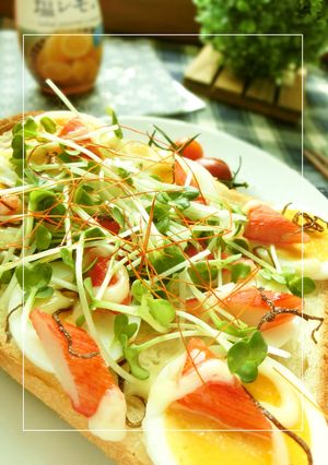 カニかま×茹で卵あっさり塩レモントースト-レシピのメイン写真