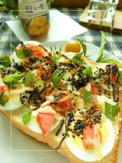 茹で卵×カニかまの塩レモン*和トースト-レシピのメイン写真