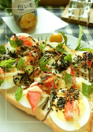 茹で卵×カニかまの塩レモン＊和トースト-レシピのメイン写真