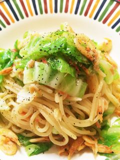 桜エビとキャベツのパスタ-レシピのメイン写真