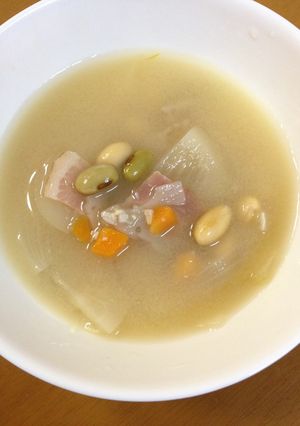 サラダに！まめ&根菜のみそ汁-レシピのメイン写真