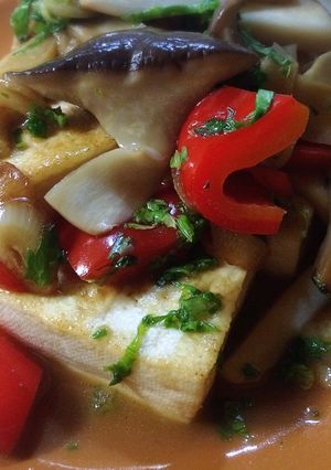 炭水化物抜き！きのこバターで豆腐ステーキ-レシピのメイン写真