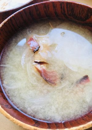 削り節味噌汁●新玉ネギの味噌汁-レシピのメイン写真