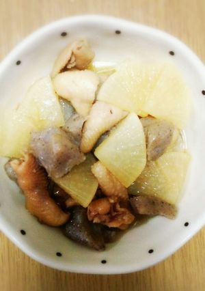 鶏皮と大根・こんにゃくの煮物-レシピのメイン写真
