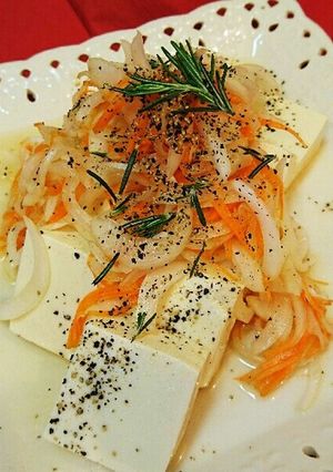 新玉ねぎのだしかけヘルシー豆腐サラダ♪-レシピのメイン写真