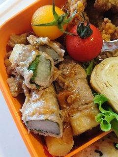 夏バテ予防に!梅肉ソースで豚肉の長芋巻き-レシピのメイン写真