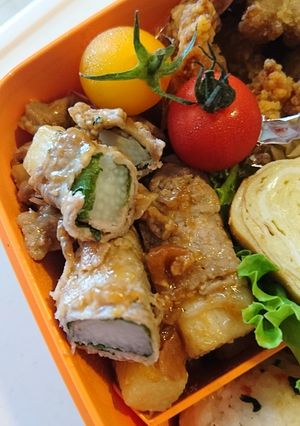 夏バテ予防に！梅肉ソースで豚肉の長芋巻き-レシピのメイン写真