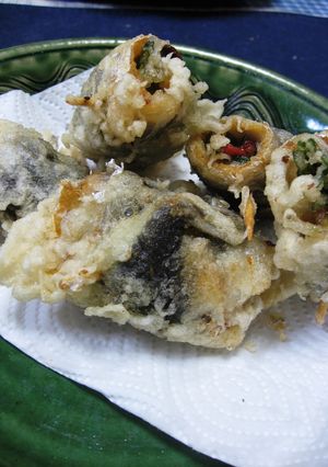 鰯のくるりん梅シソ巻揚げ-レシピのメイン写真