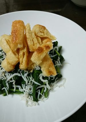 簡単 お揚げとほうれん草とシラスのサラダ-レシピのメイン写真