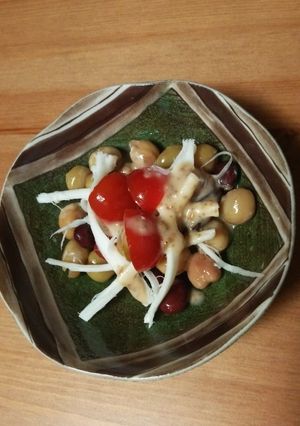 さいてモッツァレラ&ミックスビーンズ和え-レシピのメイン写真