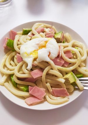 うどんカルボナーラ-レシピのメイン写真
