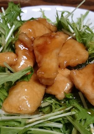 テリテリチキンとシャキシャキ水菜-レシピのメイン写真