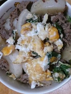 簡単☆かぶと牛肉炒め丼-レシピのメイン写真