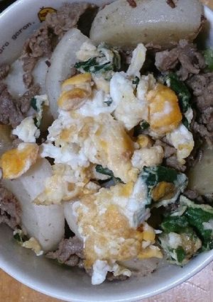 簡単☆かぶと牛肉炒め丼-レシピのメイン写真