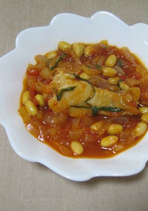 大葉が決め手☆鶏と大豆のトマト煮♫♬-レシピのメイン写真