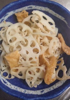 甘辛油揚げと蓮根のキンピラこしょう風味-レシピのメイン写真