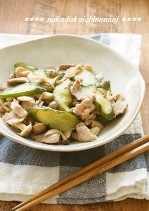 ぬか漬けアレンジ　きゅうりと豚肉の炒め物-レシピのメイン写真