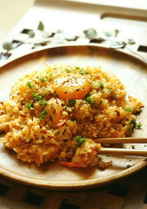 m火を使わない納豆キムチチャーハン-レシピのメイン写真