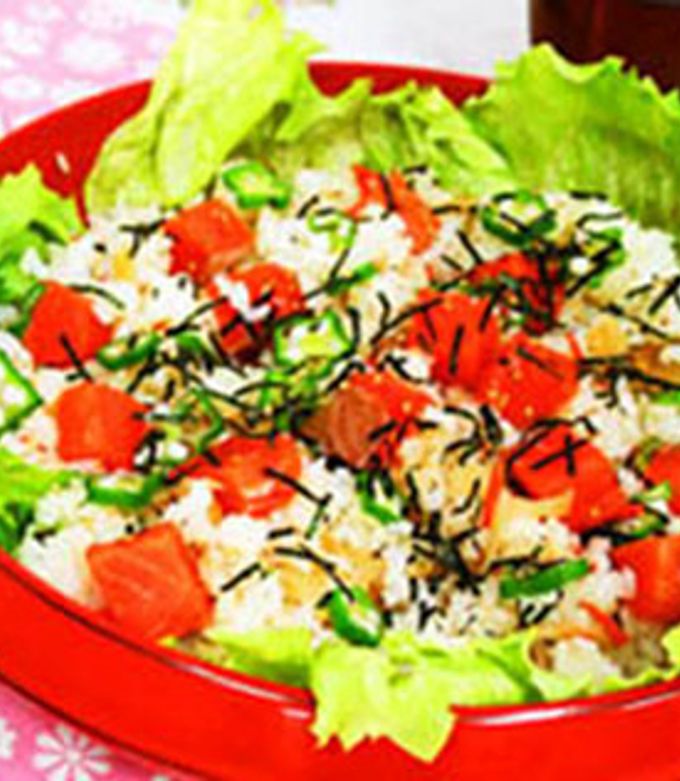 すし太郎を使ったサーモンレタスちらし by ライフ 【クックパッド