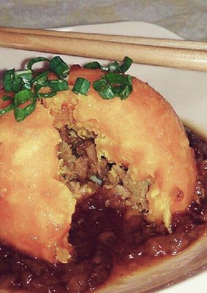 かぼちゃ饅頭の梅あんかけ風。-レシピのメイン写真