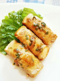 豚肉厚揚げ巻きの南高梅照り焼き-レシピのメイン写真