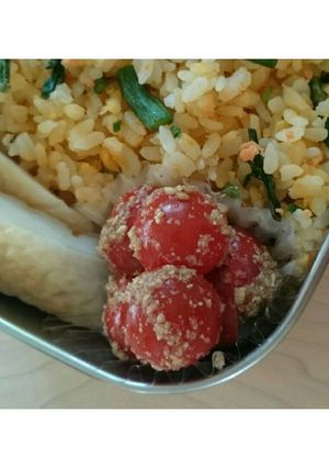お弁当に、ミニトマトの蜂蜜胡麻和え-レシピのメイン写真