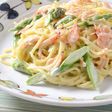 桜えびとアスパラガスの和風クリームパスタ