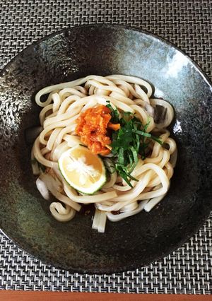 つわり時にも！梅シソ冷うどん★カボス添え-レシピのメイン写真