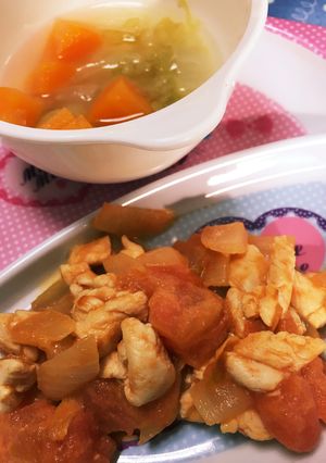 離乳食完了期。ささみのトマトソテー-レシピのメイン写真